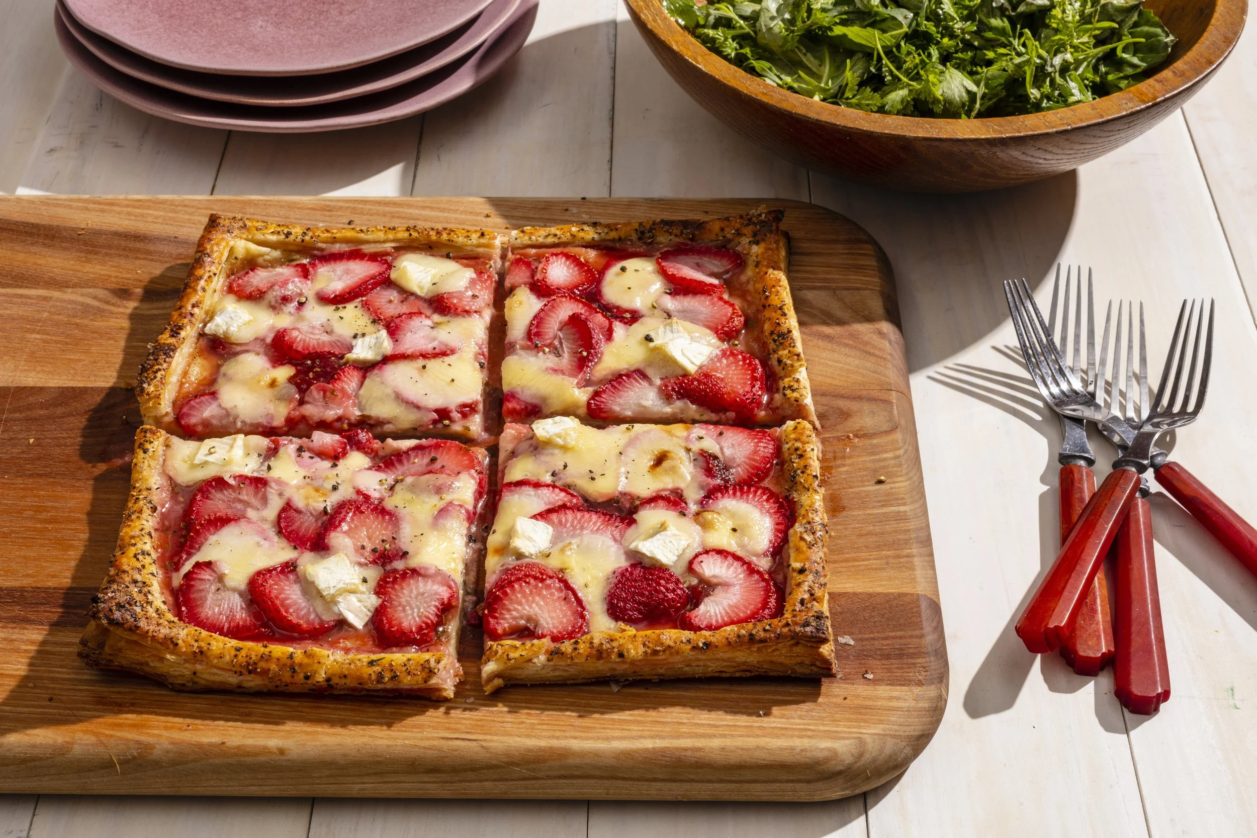 Strawberry & Brie Tart with Herb Salad - America's Test Kitchen
